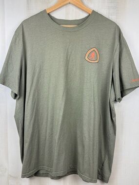 Merrell Men’s Short Sleeve T-Shirt Army Green Bigfoot Trail Kalmath Mtns XXXL